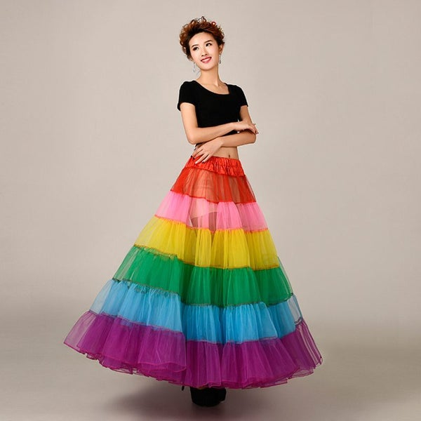 Rainbow Tutu Skirt Petticoat Tulle underskirt Carousel 2
