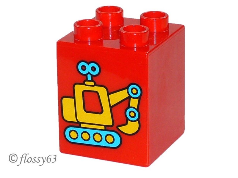 ®™DUPLO - 1 x Brick Yellow & Med Azure Toy Excavator Pattern ~Retired Aug 2018~ Carousel 1