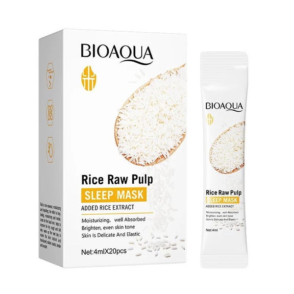 20Pcs Rice Raw Pulp Brightening Firming Moisturizing Sleeping Facial Masks Carousel 6