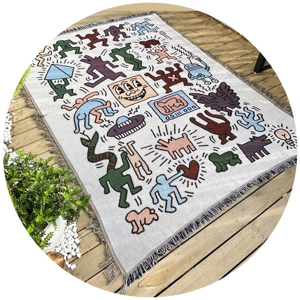 Elosung Bohemian Waterproof Picnic Blanket Set Outdoor Camping Beach Rug Carousel 1