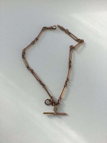 A SUPERB ANTIQUE 9ct ROSE GOLD FOB CHAIN 38.5gms Carousel 1