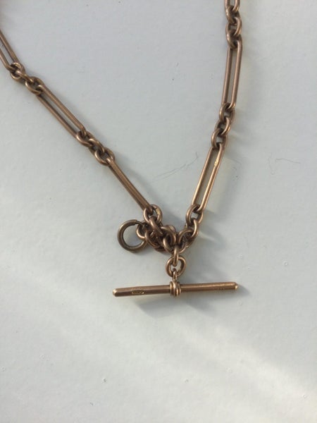 A SUPERB ANTIQUE 9ct ROSE GOLD FOB CHAIN 38.5gms Carousel 2