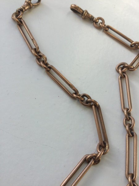 A SUPERB ANTIQUE 9ct ROSE GOLD FOB CHAIN 38.5gms Carousel 4