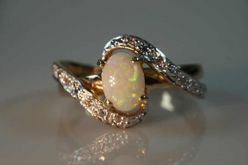 Colourful opal 9ct Diamond Ring Carousel 1
