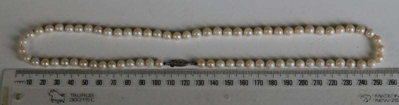 Vintage Genuine Cultivated Salt Water Pearl Necklace With Sterling Silver Clasp Carousel 2