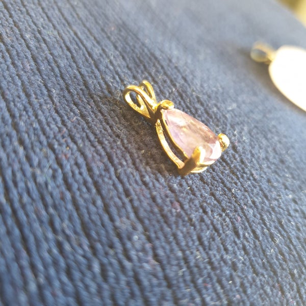 Vintage Amythest And Rose Quartz Pendants Carousel 5