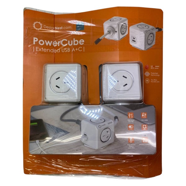 ALLOCACOC 2 Pack Power Cube With Extended USB A+C Carousel 1