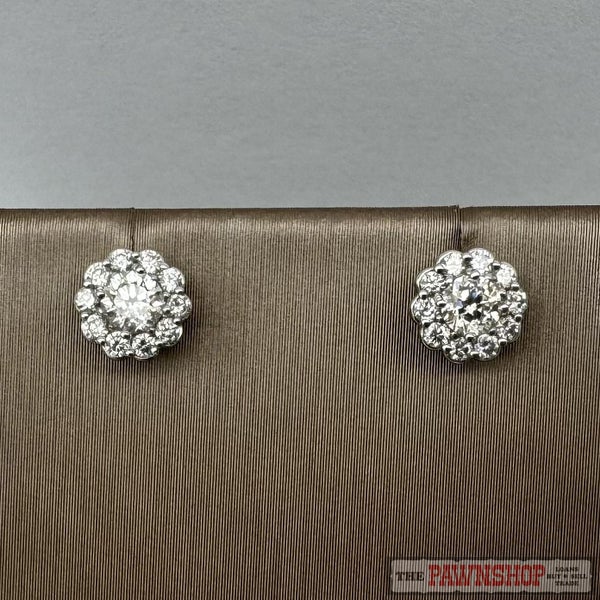 14ct White Gold 0.50ct TDW Diamond Cluster Stud Earrings ~ $4,200! Carousel 1