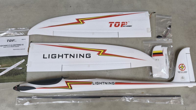 Lightning V2 powered Glider 1.5m Plug & Play w/MG servos Carousel 2