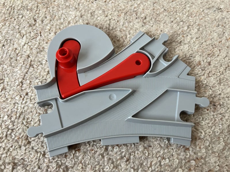 LEGO DUPLO® - 1 light Gray Train Track Switcher with Red Carousel 1