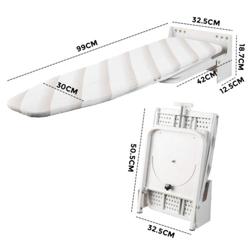 Foldable Wall Mount Ironing Board Home Apartment Space Saving Folding Iron Board Carousel 8