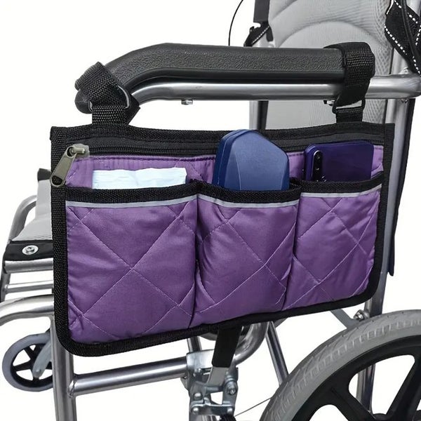 Wheelchair Side Armrest Bag - PURPLE - bobsbits Carousel 1