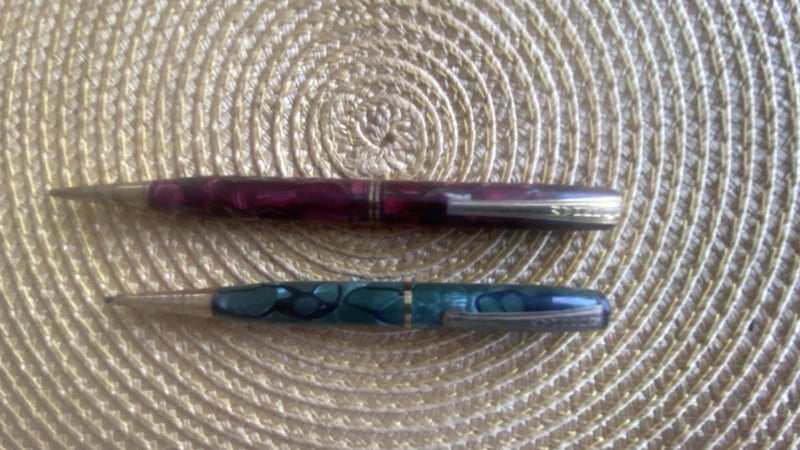 2 x Vintage BURNHAM mechanical pencils Carousel 1