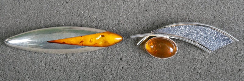 Something Special: c1950s Sterling Silver & Baltic Amber European Estate Pins Carousel 1