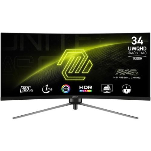 MSI MAG 345CQR 34" 180Hz Curved Ultrawide Gaming Monitor 3440x1440 - 1ms - [MAG Carousel 1
