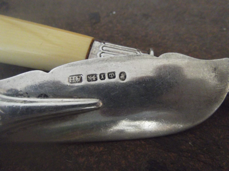 MARTIN BROS & Co STERLING BUTTERKNIFE + FORK 1850s Carousel 2