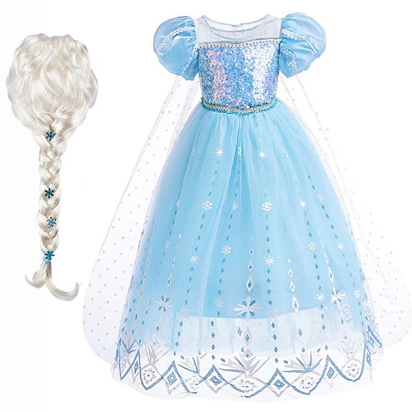 2-3-4-5-6-7-8y Frozen Elsa Costume & Wig Carousel 1