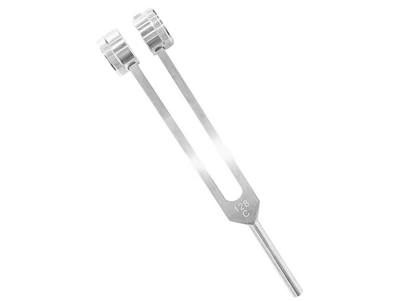 128HZ Tuning Fork with Reflex Hammer Aluminum Alloy Sensory Tuning Fork Silver Carousel 2