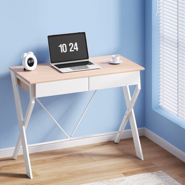 Artiss Computer Desk Drawer Oak 100CM Carousel 1
