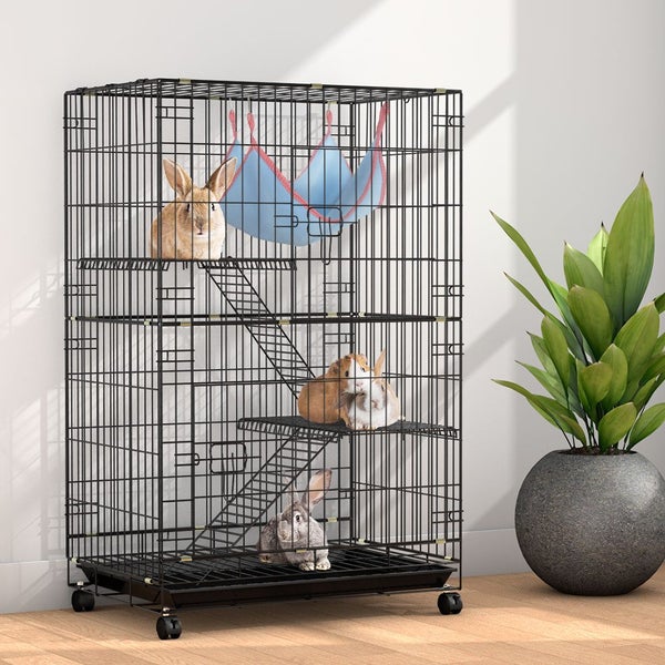 i.Pet Rabbit Cage 100cm Hutch 3 Level Indoor Guinea Pig Ferret Carousel 8