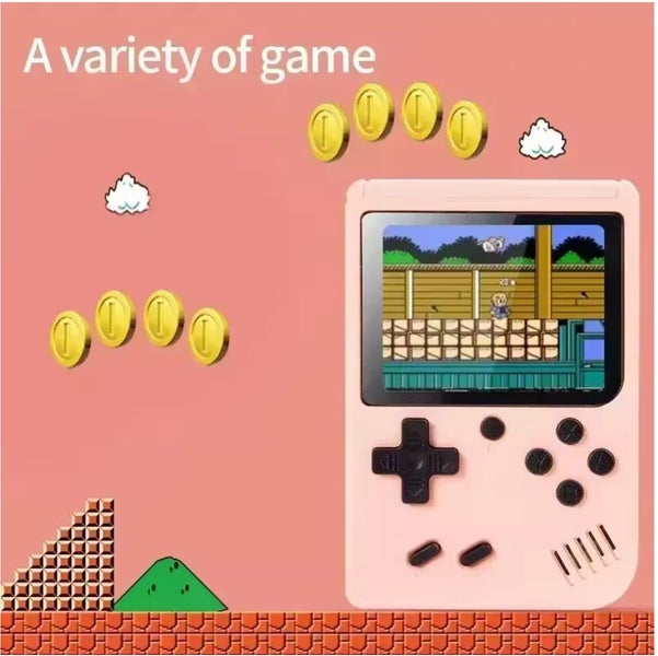 3"8 Bit 500+ Games Retro Handheld Console AV Output for Kids Gifts Blue Carousel 2
