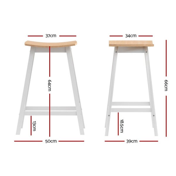 Artiss 2x Bar Stools Wooden Chairs Oak Carousel 2