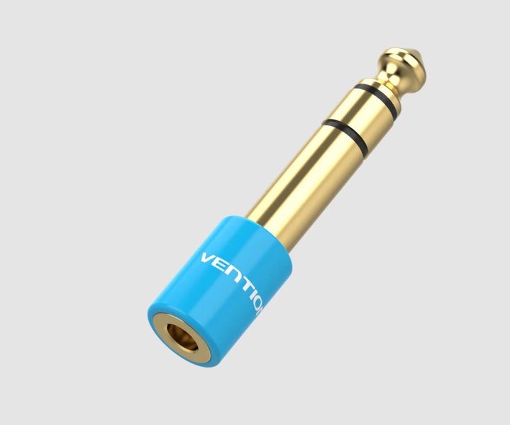 Vention 6.35mm Male to 3.5mm Female Audio Adapter Blue Aluminum Alloy Type Carousel 1
