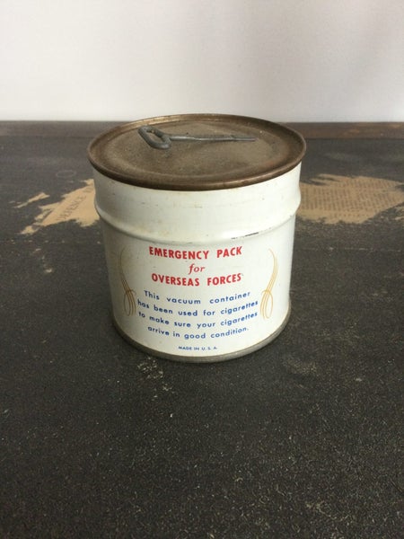 A GROUP OF FOUR EARLY TOBACCO TINS ONE MILITARY Carousel 4