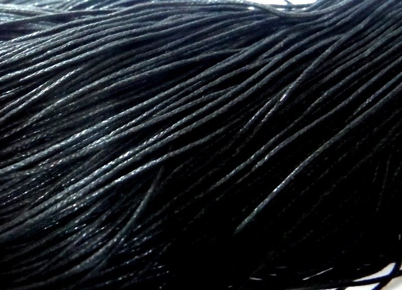 150 mtrs. HANK BLACK WAXED COTTON CORD 1 mm Carousel 1
