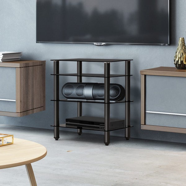 Artiss TV Stand 4 Tiers Storage Shelf Rack Tempered Glass Entertainment Unit Carousel 8