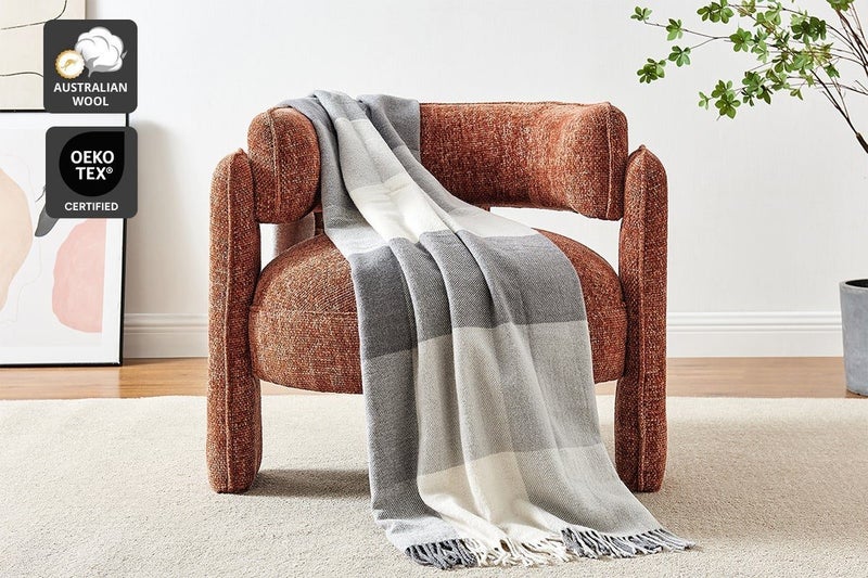 Brosa 100% Australian Wool Throw (Silver), BRAWOOLTHCA Carousel 1