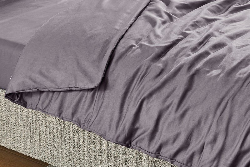 Ovela 1200TC Cotton Rich Quilt Cover Set (Castlerock Grey, King Single), Carousel 2