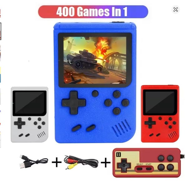 Red Retro Video Games Console Built-in 400 Handheld Game Player for Kid Gift Carousel 1
