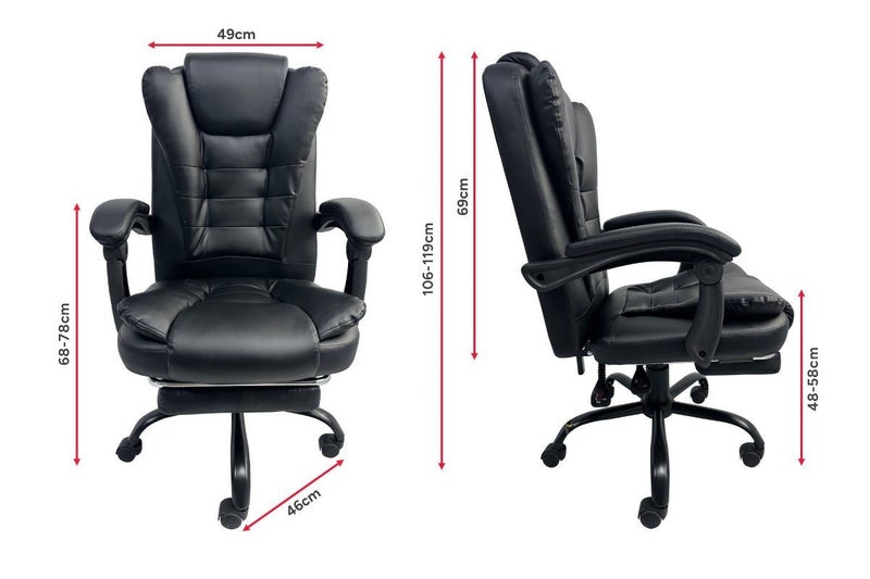 Ergolux Noob Mid Back Padded Massage Office Chair (Black), ELNOOBMOCBB Carousel 11