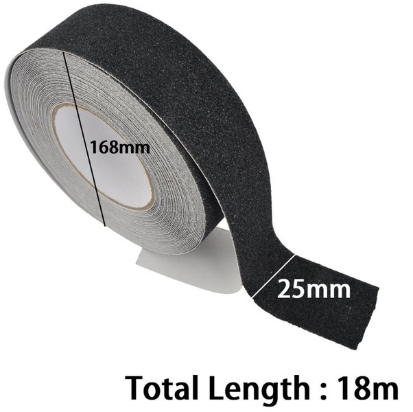 Dolphy Anti-Skid Safety Tape 25mm x 18m - Black, 60-Grit Slip-Resistant Surfa... Carousel 2