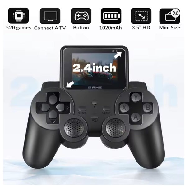 2.4"Video Game Console Built 520 Games Handheld Game Player AV Output Kids Gift Carousel 1