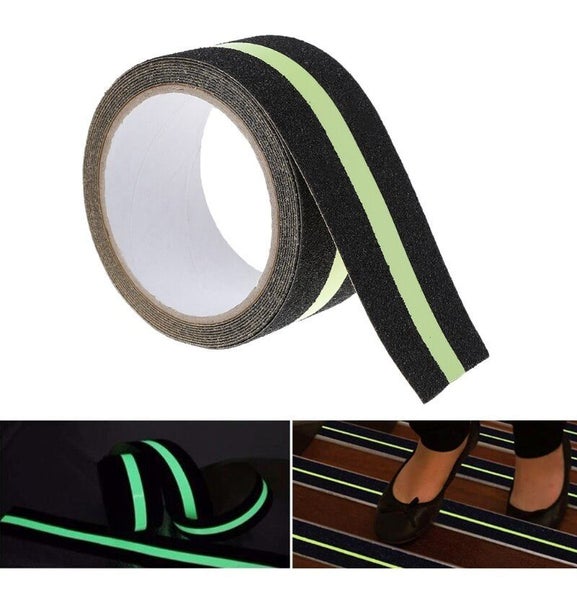 Dolphy Anti-Skid Safety Tape 50mm x 18m - Black with Glow-in-the-Dark Stripe,... Carousel 3