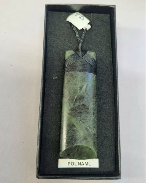 New Zealand Greenstone Totoweka Pounamu Hei Toki Pendant #TD Carousel 1