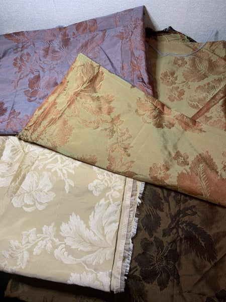 BUNDLE OF 4 PIECES OF POLYESTER SILK TAFFETA BROCADE FABRIC Carousel 2