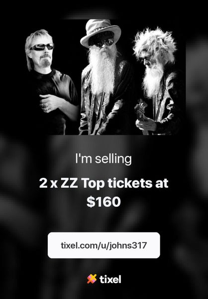 ZZ Top Tickets x 2 Carousel 1