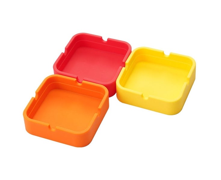 3PCS Silicone Ashtray Square Ash tray Washable Drop Resistance Cigar Carousel 1