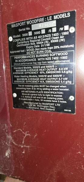 Masport wood burner LE model Carousel 3