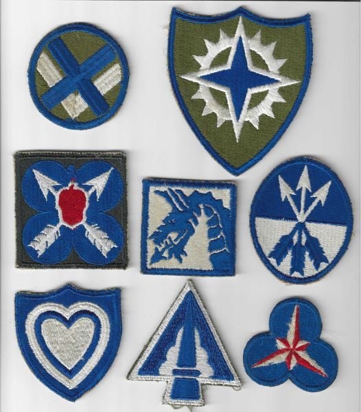 EIGHT UNITED STATES ARMY CORPS PATCHES – 16TH TO 36TH Carousel 1