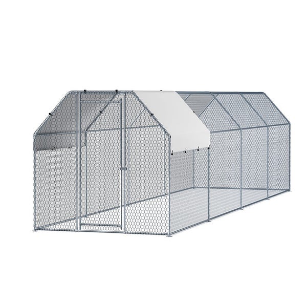 I.Pet Chicken Coop Cage Run Rabbit Hutch Large Walk In Hen House Cover 2Mx8mx2m Carousel 1
