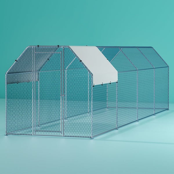 I.Pet Chicken Coop Cage Run Rabbit Hutch Large Walk In Hen House Cover 2Mx8mx2m Carousel 5