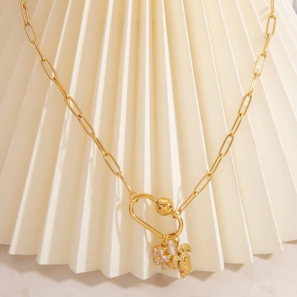 Ocean Collection Pendant Necklace,Gilded Pearl Strand Necklace,Women's Necklace Carousel 2