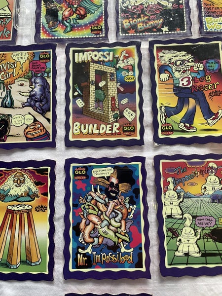 Complete set of 61 ODDBODZ PURPLE GLO Cards Carousel 2
