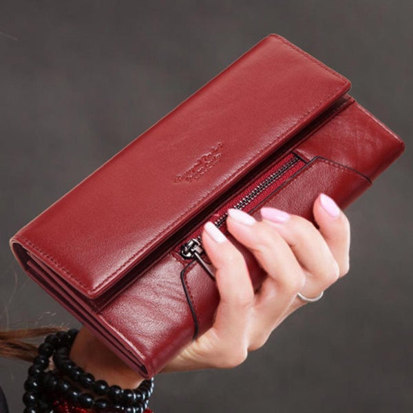 Women's Genuine Leather Trifold Purse 231 | TOUCHANDCATCH NZ Carousel 2