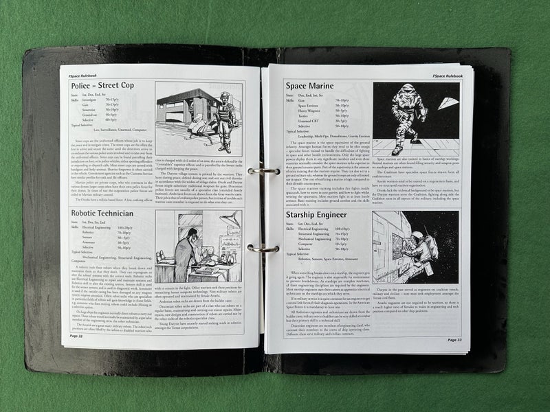 FSpaceRPG Concise rulebook 4.1 developer draft in black ring binder Carousel 2