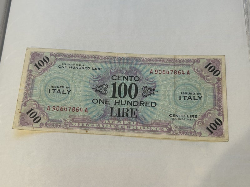 Awesome Allied Military Currency Italy Lira series 1943a Carousel 1